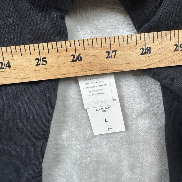 Z Supply NEW Women Sweatshirt L Black Crewneck Wine Cheese Club Pullover Graphic - Picture 5 of 8